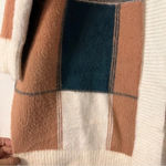 Dreamers  Colorblock Cardigan Blush Pink Green Cozy Open Front Sweater M L Boho Photo 2