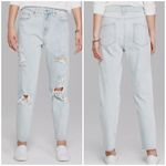 Wild Fable  Light Wash Destroyed High Rise Mom Jean Photo 1