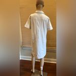 Preston & York  Cream with Tan Stitching Linen Blend Lined Short Sleeve Dress Photo 3