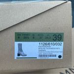 ZARA women’s leather booties boots square toe, mid heel green Sz 39 Photo 4