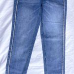 ZARA Women’s Blue Skinny Jeans with Pink Embellishment on Seam Photo 0