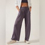Athleta Studio Wide Leg Pant Dusk Violet Foldover Yoga Baggy Size L Photo 11