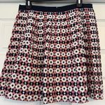 Women's J.Crew 100% Silk Pleated Mini Skirt, Size 6, Pink Navy Off White Photo 2