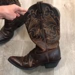 Ariat  Snip Toe Brown Leather Cowgirl Boots Scallop Photo 6