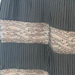 Red Valentino Black Satin Pleated Lace Panel Sheath Cocktail Dress Size 42/US 8 Photo 5