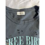 The Post Freebird Distressed Over Sized Tee Shirt Size M/L Blue Unisex Size L Photo 3