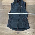 Eileen Fisher Womens Charcoal Jaquard Asymmetrical Zip Hooded Vest Size S Sporty Photo 6
