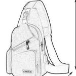 Black pleather side sling bag with USB connector Photo 2