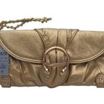 Cache Gold Metallic Leather Rhinestone Purse New Matches Tops Pants $128 NWT Photo 0