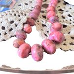 VTG Polished Faux Swirl Coral Beaded Necklace Choker Style 17” Hook Close Pink Photo 4