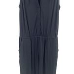 Theory  Nane‎ Black Jersey Pima Cotton Modal Sleeveless Surplice Jumpsuit Medium Photo 3