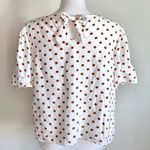 Orange Creek  Brown Polka Dot Linen Top Photo 1