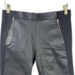 J.Crew  Leather Front Panel Ponte Pants Women's 4 Black Ankle Zip Pockets Photo 1