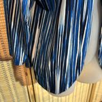 Chico's Easywear  Blue White Striped Open Front Cardigan Blazer 3/4 Sleeves Large Photo 4