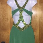 Green & Gold Beaded Riva Designs Ballgown Fancy Prom Dress Size 6 Photo 12