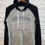Majestic Colorado Rockies full zip lightweight gray vintage style hoodie M Size M Photo 0
