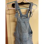 SO  Light Blue Denim Overalls Shorts Adjustable Straps Women's L Comfortable & Ca Photo 4