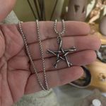 Stainless Steel Rustic Sticks Pentagram Pendant Necklace Silver Photo 3