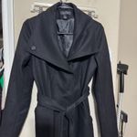 Halogen Black Wool Coat Size S Women's Long belted dress wide lapel Photo 1