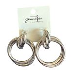 NWT Womens Jennifer & Company Silver Chunky Knot Earrings Photo 0