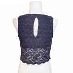 Free People Intimately Slate Blue Sheer Lace Scalloped Crop Top Size Small Photo 2