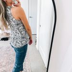 ALC Frank ALC B&W Floral Silk Tank Top Photo 3