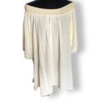 Umgee  Womens Blouse Size Medium Cream Off‎ Shoulder Lace Trim Boho NEW Photo 4