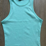 Liz & Sara Aqua Ribbed Top Blue Size L Photo 0