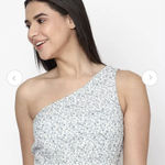 American Eagle Outfitters Floral One Shoulder Crop Top 100% Cotton Size XS Photo 0