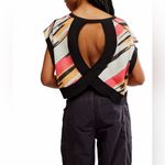 Free People Movement Multi Print Crew Neck Short Sleeve My Time Tee Black Size XL Photo 1