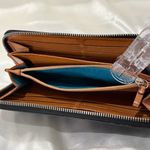 Coach  Chelsea Wallet Navy Blue Pebble Leather Zip Around Vintage Photo 5