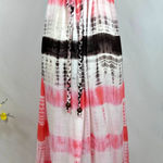 Chaudhry Rope Halter Open Back Tie Dye Maxi Dress Pink Black M Size M Photo 0