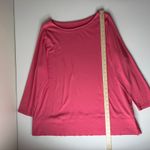 J.Jill  Perfect Pima Tunic Top Size 2X Pink Long Sleeve Boat Neck Cotton Casual Photo 10