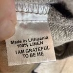 Flax Linen Size Large Wide Leg 25” Inseam Pull On Beige Pants Pockets Travel Photo 8