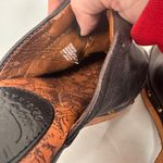 Lucky Brand  Brown Leather Maddox Wooden Platform Heels Size 6.5 Photo 2