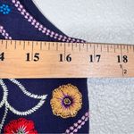 Maeve  Anthropologie Blue Floral Embroidered Mini Shift Dress Womens 2 Sleeveless Photo 6
