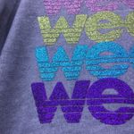 Chaser  "weekends" Repeat Glitter Print Sweatshirt M Photo 3