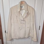Guess Vintage Alpaca/Wool Blend Pea coat/Jacket Women's Large White/Cream Photo 2