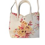 Lauren Conrad Floral Handbag White Pink Small Tote Crossbody Bag 10"x8" Fashion Photo 1