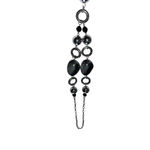 Lia Sophia  Silver Charm Tassel Pendant Necklace Y2K Style & Bead Earrings Photo 2