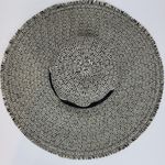 Womens Beach Hat One Size Black Tan Straw Wide Brim Fringe Summer Beach Sun Hat Photo 9