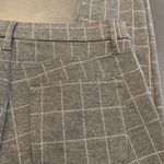 Loft Women's Plaid Mid-Rise Flat Front Skinny Ankle Pants Gray White Size 4 Photo 2