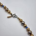 Vintage Karla Jordan Gold Tone & Blue Necklace Blue Photo 3