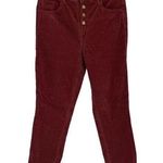 Loft  Womens Cotton Blend High Waist Skinny Leg Velvet Pants Burnt Orang Rust Siz Photo 0