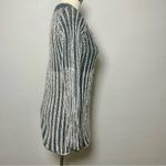 Pure Handknit Artisan Stripe Cotton Cardigan Sweater | Small | Neutral Style Black Photo 3