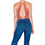 Free People Movement Orange Open Back Crop Ruched Work Out Tank Top Photo 6
