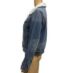 Ashley Vintage Charm Denim Sherpa Lined Distressed Blue Jean Jacket Womens M Size M Photo 3