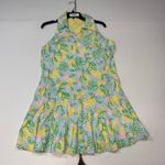 Lilly Pulitzer Luxletic Dania Pleated lemon yellow green Dress Large Photo 5