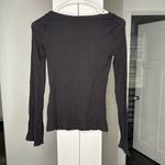 Madewell NWT  Ribbed Long-Sleeve Boatneck Top Jet Black Photo 2