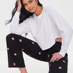 Forever 21 Happy Face Flower Twill Pants M NWT Photo 0